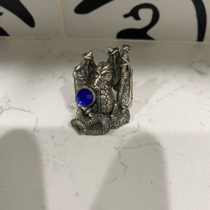 Dragon Warrior 3573 WAPW Made in UK Miniature Pewter Dragon Figurine